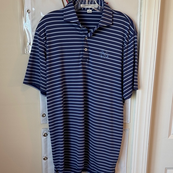 Classic Striped Polo Shirt in Navy and White - Picture 1 of 4